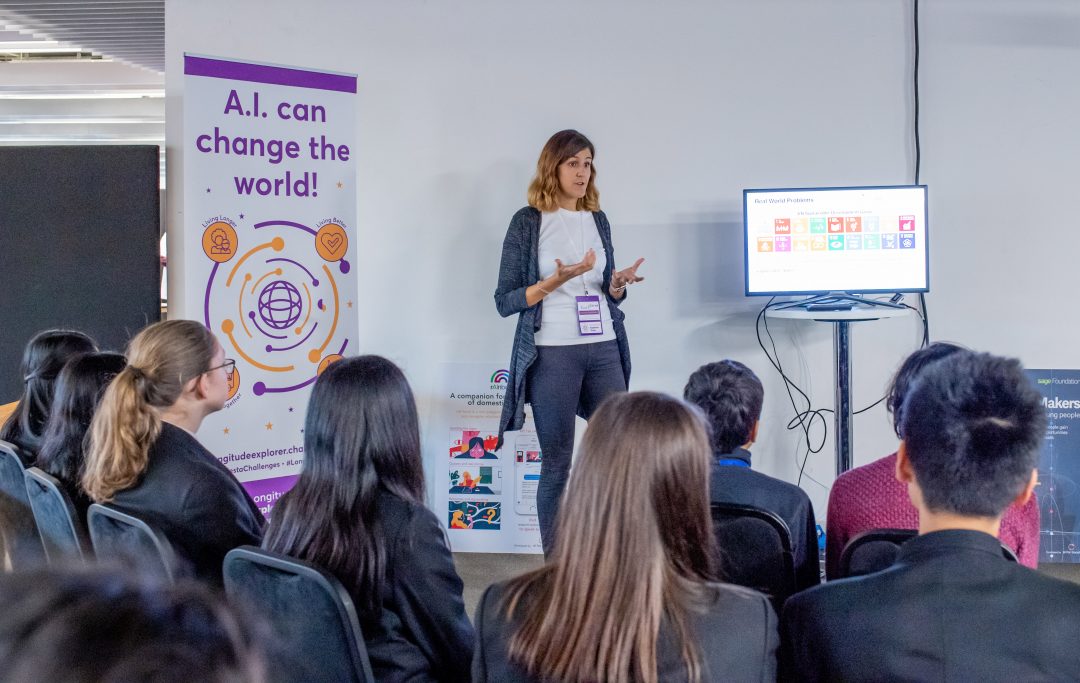 Students taking part in a workshop on AI