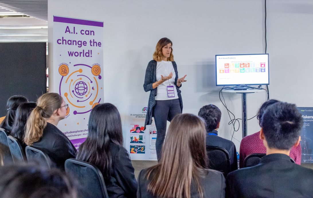 Students taking part in a workshop on AI
